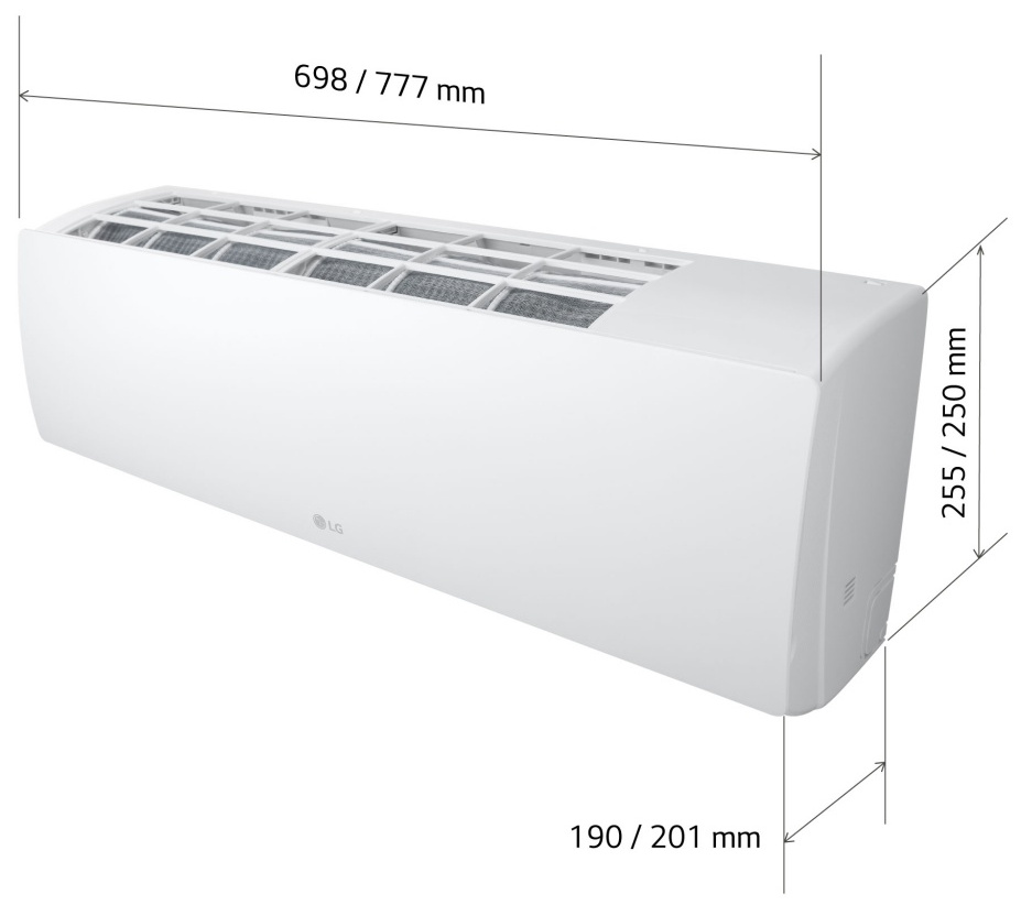 Dimensiones de la Unidad interior